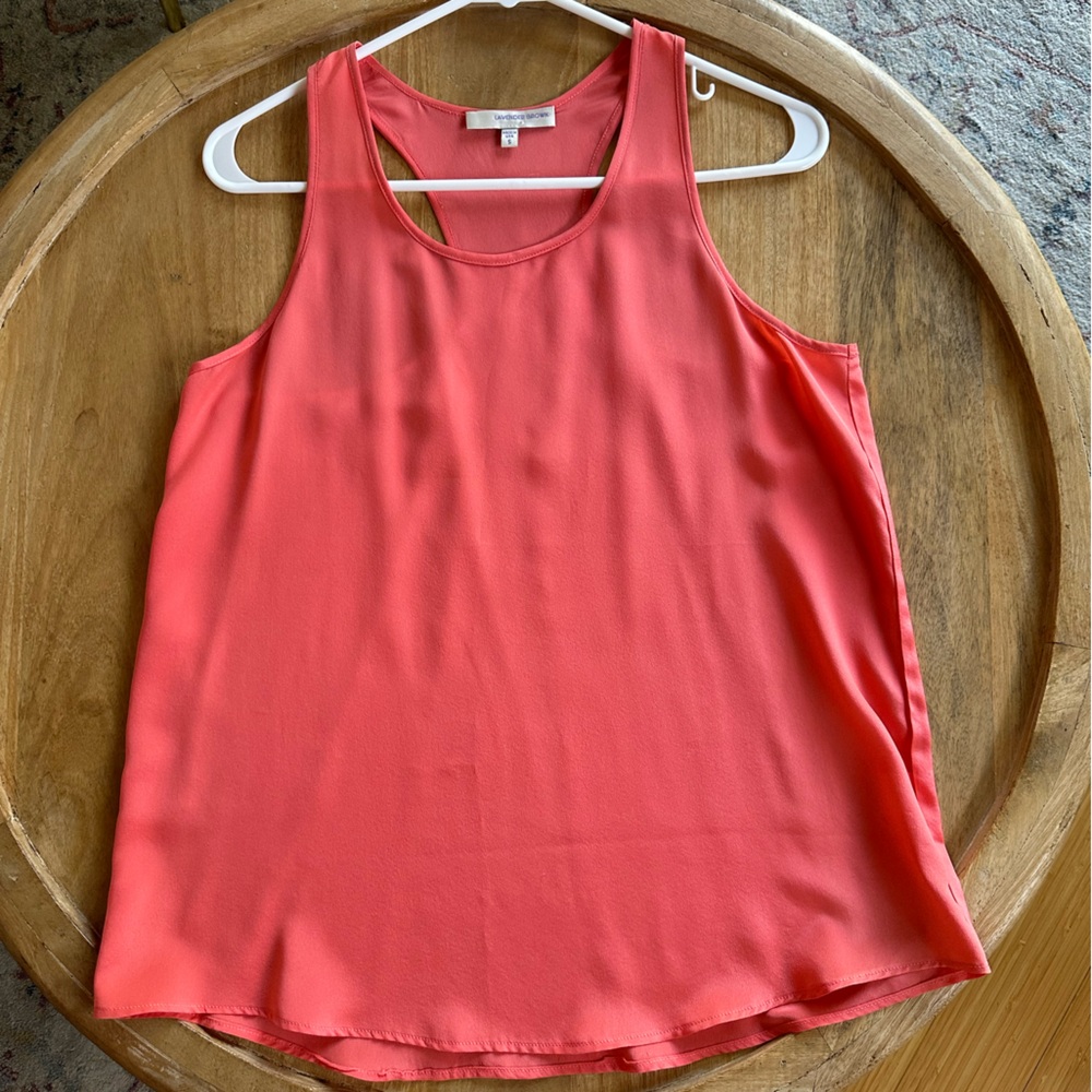 Lavender Brown Pink Racerback Tank 100% Silk